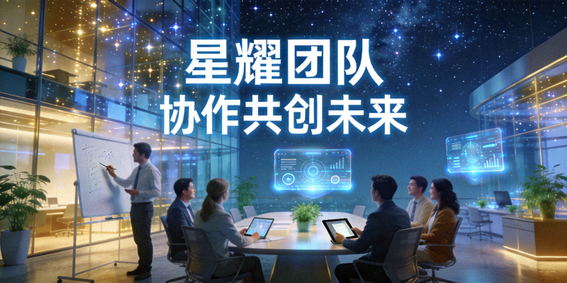 星空综合现代化办公环境与团队协作场景